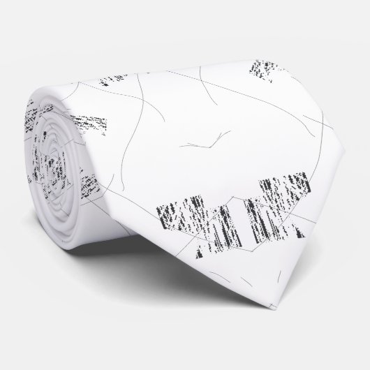 Schwarz-Weiß-Necktie | Luxus Herrengeschenk Krawatte (Gerollt)