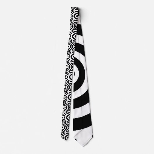 Schwarz-Weiß-Necktie mit abstraktem Design Krawatte (Rückseite)