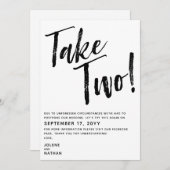 Schwarz & Weiß nehmen zwei! Verspätete Hochzeit Save The Date (Vorne/Hinten)