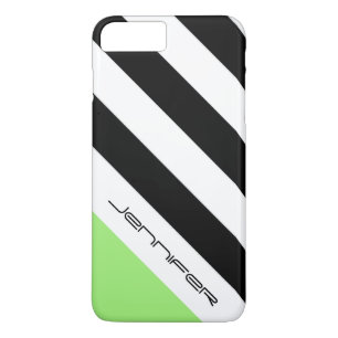 Schwarz, Weiß & Neon Grün gestreift mit individuel Case-Mate iPhone Hülle