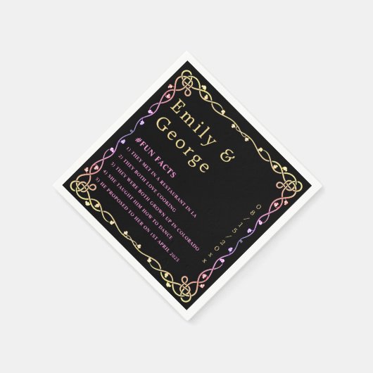 Schwarz-Weiß-Neon-Rahmen Blumenzehen Serviette (Ecke)