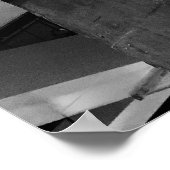 Schwarz-Weiß-Neonkaffee-Schildkröte Poster (Ecke)