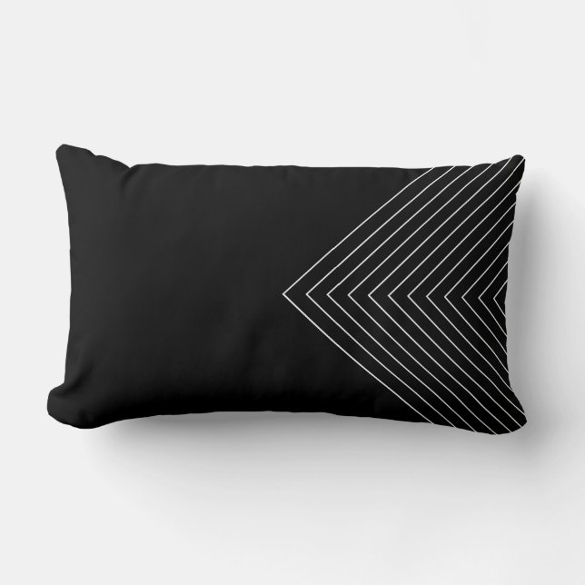 Schwarz-Weiß-Nestplätze Lendenkissen (Vorderseite)