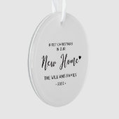 Schwarz & Weiß Neue Zuhause Erste Weihnachtsfeier  Ornament (Vorderseite)