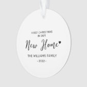 Schwarz & Weiß Neue Zuhause Erste Weihnachtsfeier  Ornament (Vorderseite)