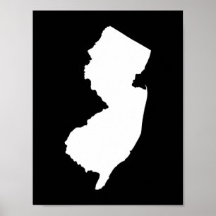 Schwarz-Weiß New Jersey Poster