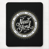 Schwarz-Weiß-New-York-City-Logo Mousepad (Vorne)