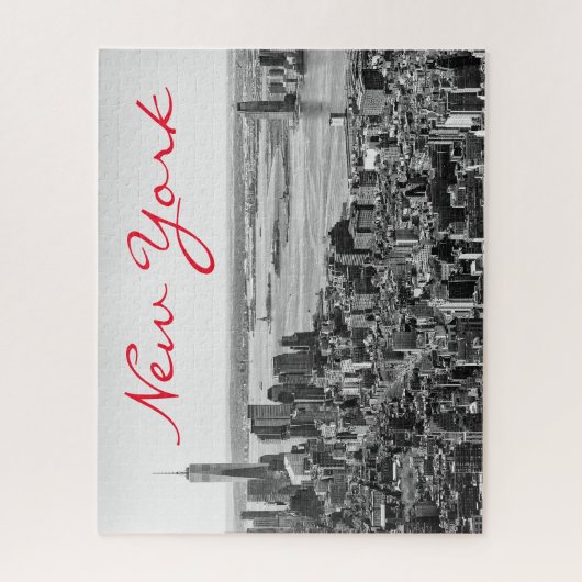 Schwarz-weiß New York City Manhattan Puzzle (Vertikal)