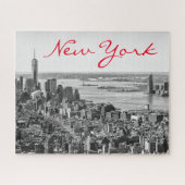 Schwarz-weiß New York City Manhattan Puzzle (Horizontal)