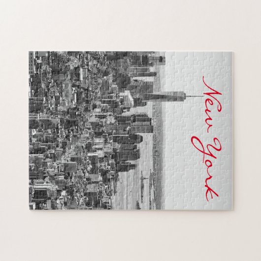 Schwarz-weiß New York City Manhattan Puzzle (Horizontal)