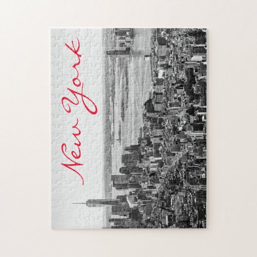 Schwarz-weiß New York City Manhattan Puzzle (Vertikal)