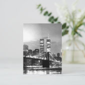 Schwarz & Weiß New York City - Nacht Postkarte (Stehend Vorderseite)