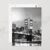 Schwarz & Weiß New York City - Nacht Postkarte (Vorne/Hinten)