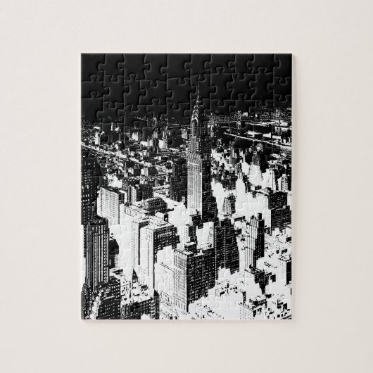 Schwarz-Weiß New York Puzzle (Vertikal)