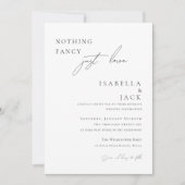 Schwarz-weiß Nichts extravagant nur Liebe Hochzeit Einladung (Vorderseite)
