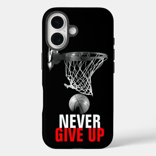 Schwarz-weiß nie aufgeben Erfolg Basketball Case-Mate iPhone Hülle (Rückseite)