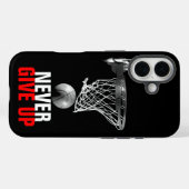 Schwarz-weiß nie aufgeben Erfolg Basketball Case-Mate iPhone Hülle (Rückseite (Horizontal))
