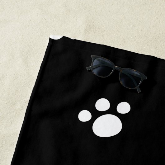 Schwarz/Weiß Niedlich Dog PW Druckmuster Monogramm Strandtuch (Beispiel)