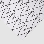 Schwarz-Weiß-Niedliche Herz Seidenpapier (Detail)