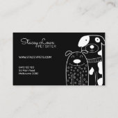 Schwarz-Weiß Niedliche Hunde Sitzgelegenheit | Dog Visitenkarte (Rückseite)