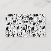 Schwarz-Weiß Niedliche Hunde Sitzgelegenheit | Dog Visitenkarte (Vorderseite)