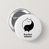 Schwarz-Weiß-Niedliche Katzen Button (Vorne & Hinten)