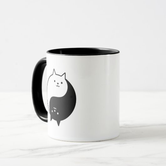 Schwarz-Weiß-Niedliche Katzen Tasse (Vorderseite Links)