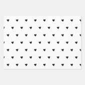 Schwarz-Weiß Niedliche, winzige Herzen Minimalisti Geschenkpapier Set (Vorderseite 2)