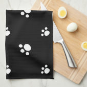 Schwarz-Weiß Niedlicher Welpen-Hundeschlitten Druc Handtuch (Viertel Falte)