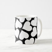 Schwarz-Weiß-Niedliches Herzmuster Kaffeetasse (VorderseiteRechts)