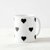 Schwarz-Weiß-Niedliches Herzmuster Kaffeetasse (VorderseiteRechts)