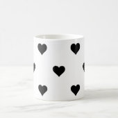 Schwarz-Weiß-Niedliches Herzmuster Kaffeetasse (Mittel)