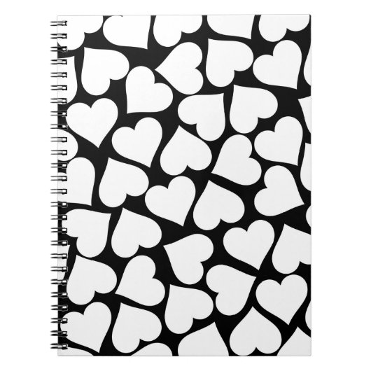 Schwarz-Weiß-Niedliches Herzmuster Notizblock (Vorderseite)