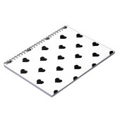 Schwarz-Weiß-Niedliches Herzmuster Notizblock (Linke Seite)