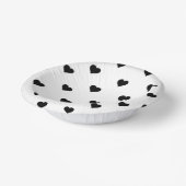 Schwarz-Weiß-Niedliches Herzmuster Pappteller (Gewinkelt)