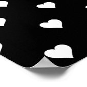 Schwarz-Weiß-Niedliches Herzmuster Poster (Ecke)