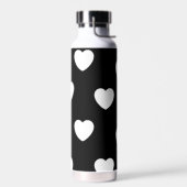 Schwarz-Weiß-Niedliches Herzmuster Trinkflasche (Links)