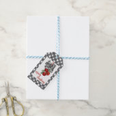 Schwarz-Weiß Noël Geschenkanhänger (Mit Garn)