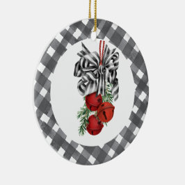 Schwarz-Weiß Noël  Keramik Ornament