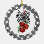 Schwarz-Weiß Noël Keramik Ornament (Vorne)