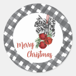 Schwarz-Weiß-Noël Runder Aufkleber