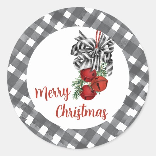 Schwarz-Weiß-Noël Runder Aufkleber (Vorderseite)
