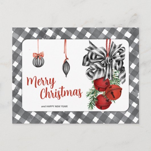 Schwarz-Weiß Noël Simple Postkarte (Vorderseite)