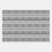 Schwarz-Weiß-Nordic Winter Weihnachten Geschenkpapier Set (Vorderseite 3)