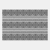 Schwarz-Weiß-Nordic Winter Weihnachten Geschenkpapier Set (Vorderseite 2)