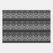Schwarz-Weiß-Nordic Winter Weihnachten Geschenkpapier Set (Vorderseite)