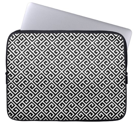 Schwarz-Weiß-Notebook-Sieb Laptopschutzhülle (Vorderseite)