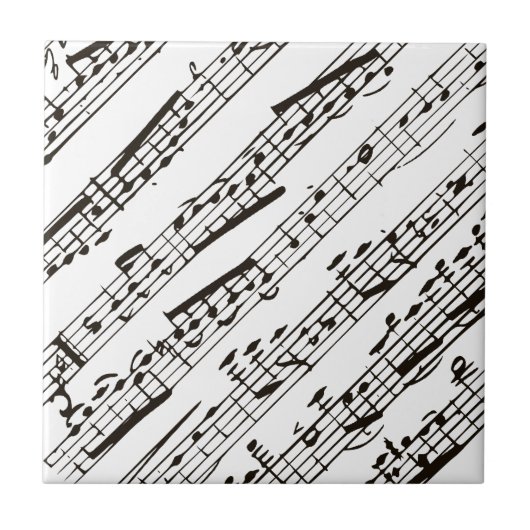 Schwarz-Weiß-Noten diagonal Fliese (Vorderseite)