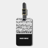 Schwarz-Weiß-Noten-Gepäckanhänger Gepäckanhänger (Vorderseite vertikal)