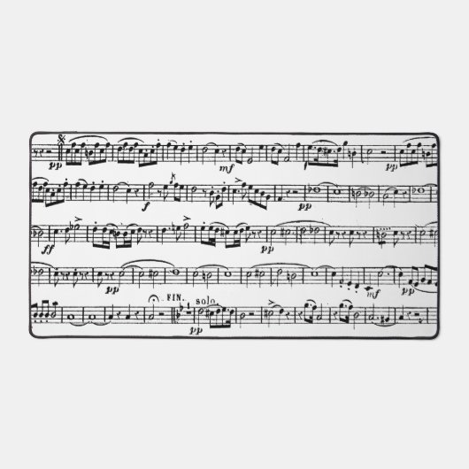Schwarz-Weiß-Noten Schreibtischunterlage (Vorderseite)